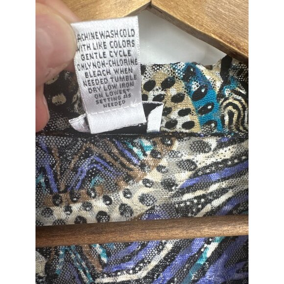 Chicos Open Front Sheer Lightweight 3/4 Sleeve Cardigan Size 1 US M - Picture 5 of 8